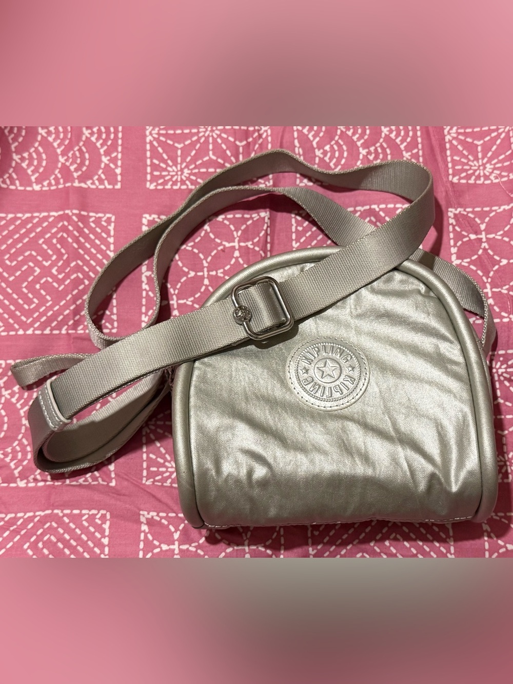 Kipling Metallic Silver Crossbody Small Bag